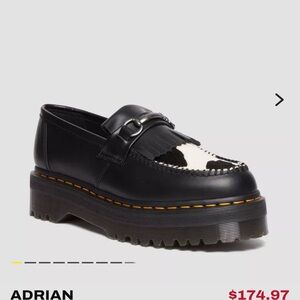 Dr. Martens Black and White cow print Loafers